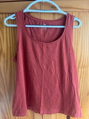 J. Crew Slub Cotton Women's Rust Tank Top - Scoop Neck Sleeveless